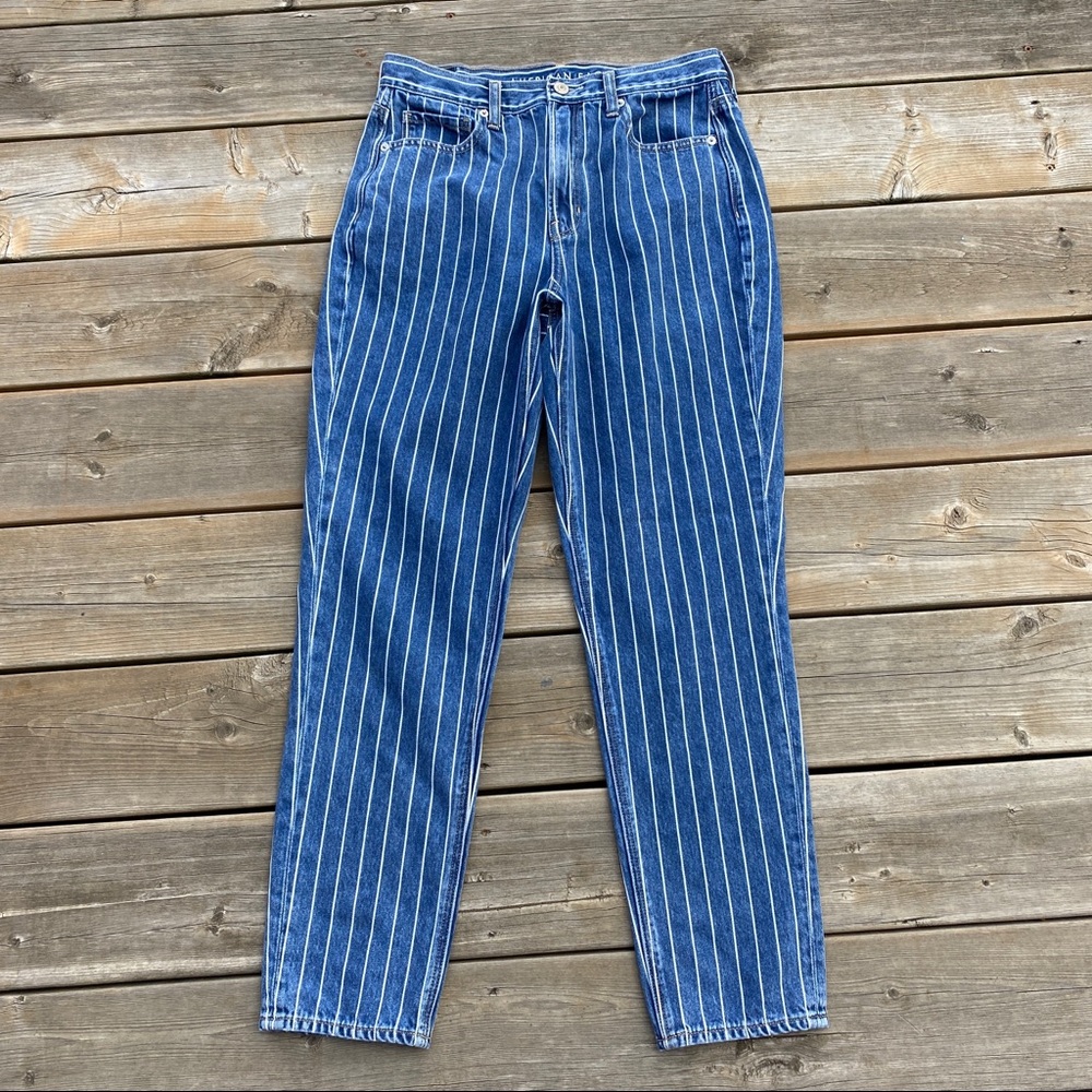 American Eagle Striped Mom Jeans